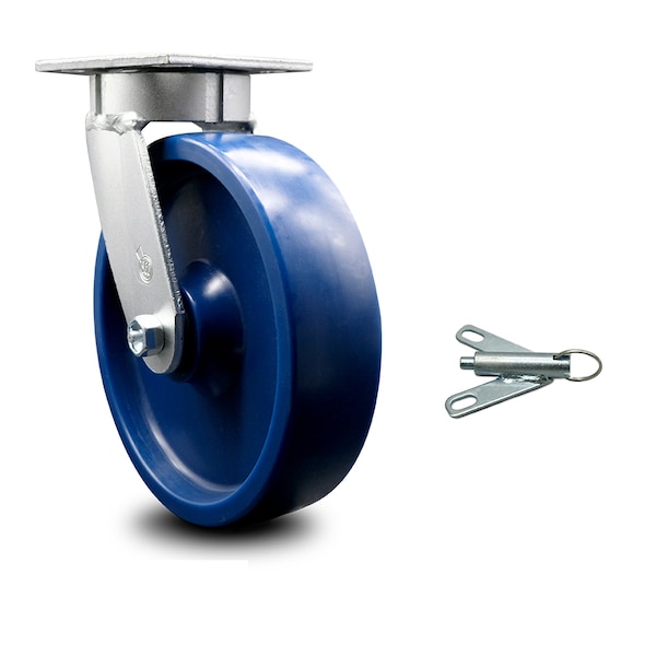 8 Inch Kingpinless Solid Poly Wheel Swivel Caster with Swivel Lock SCC